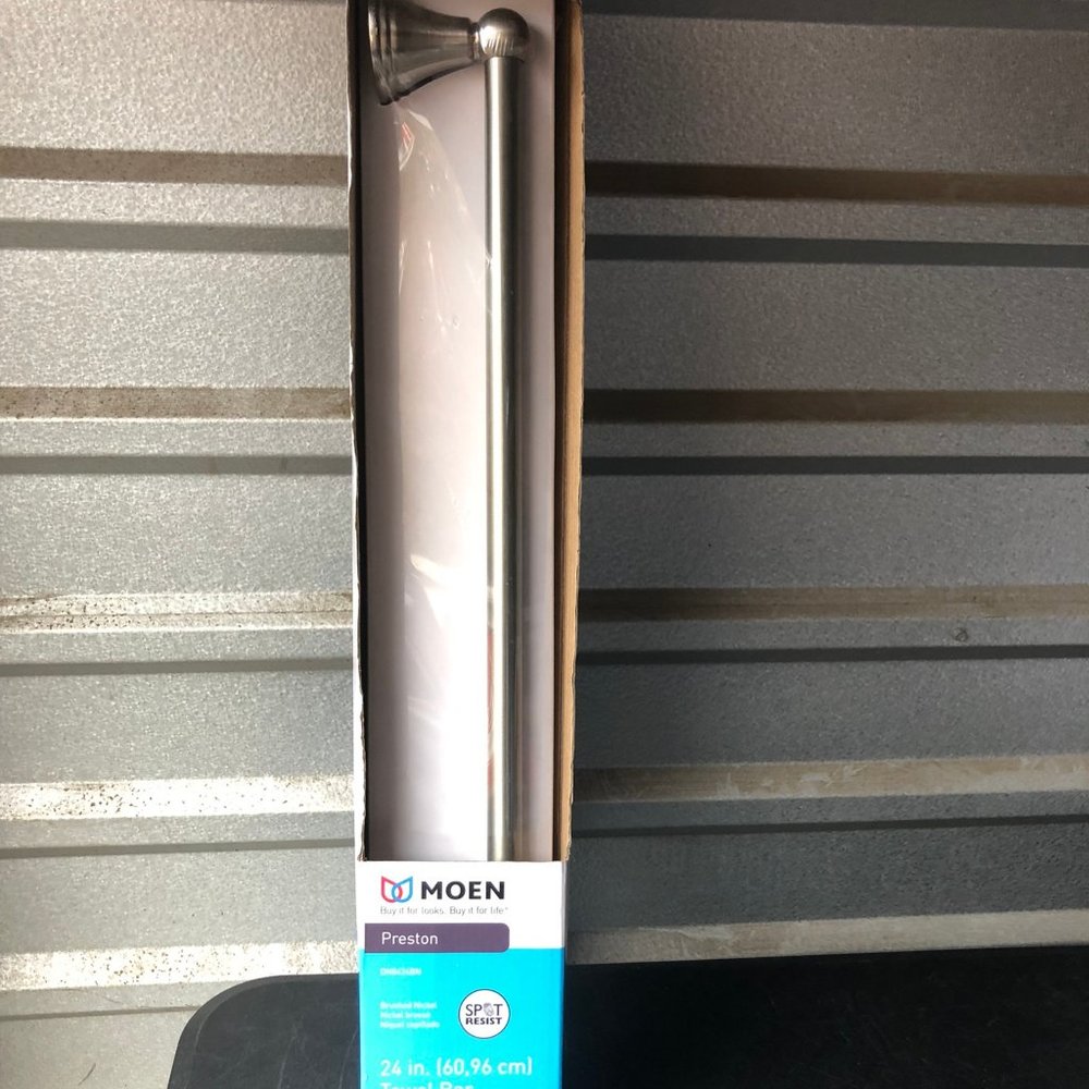 Moen Preston 24-in Brushed Nickel Wall Mount Single Towel Bar